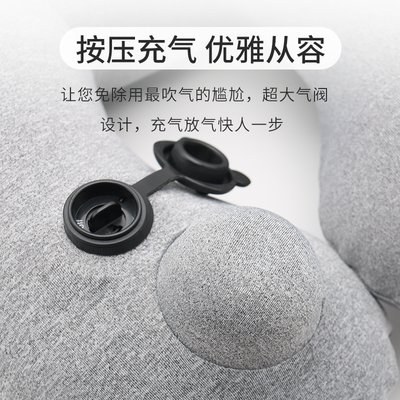 按壓式充氣U型枕 你的旅行必備神器，告別旅途疲勞！